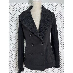 James Perse Los Angeles Sherpa Collar Double Breasted Jacket Size 3